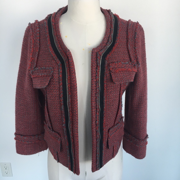 Hinge Tweed Blazer with Zipper Detail - Picture 2 of 7